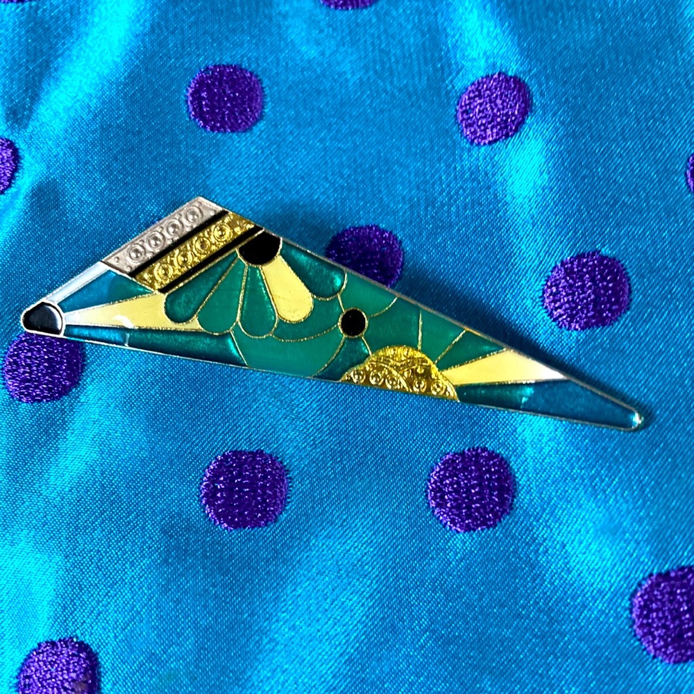 Abstract Blue Brooch